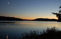 Moonset over the lake during the evening session